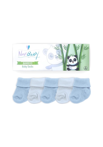 Novibaby 5'li Bambu Yenidoğan Bebek Çorabı I Bluemy I 0-6 ay "Karışık Renkli"