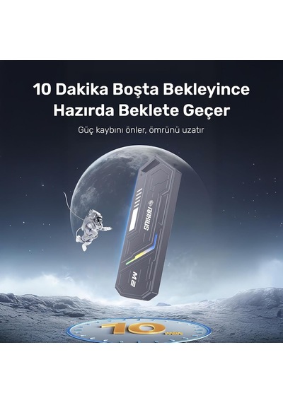 Lexroo Raxius Dk03 Usb-a/type-c Kablolu Rgb 22x80 M.2 Nvme Taşınabilir Harici Ssd Boş Kutu
