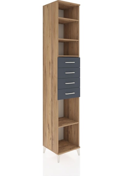 Hyperion Dolap 4 Raflı 4 Çekmeceli 44x44x243 Çam-antrasit Çam Hyperion Dolap 4 Raflı 4 Çekmeceli 44x44x243 Çam-antrasit Çam
