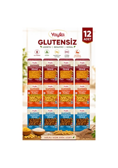 Doğal Glutensiz Vegan Diyet Makarna Karma 400 Gr 12 Adet