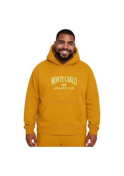 Benroma Monte Carlo Baskılı Büyük Beden Unisex Sweatshırt Sarı