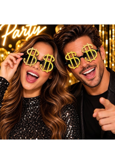 Dolar İşareti Parti Gözlüğü Altın - Ajak-886736 18