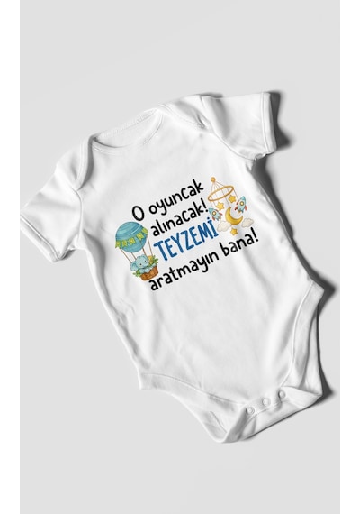 Morivokids Teyzeye Özel Kısa Kollu Bebek Body %100 Pamuk Zbn312-kk Beyaz