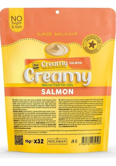 Delibon Creamy Ödül Maması Somonlu 15gr 32li Paket