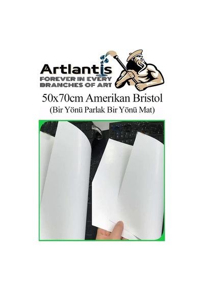 Amerikan Bristol Karton 35x50 Cm 5 Adet 220 Gr Bir Tarafı Parlak Bir Tarafı Mat Kağıt Biristol Karton