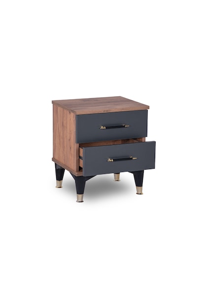 Modilay Retro Komodin - 2 Çekmeceli Vintage Yatak Odası Başucu Masası - Çam Antrasit Çam - Antrasit Modilay Retro Komodin - 2 Çekmeceli Vintage Yatak Odası Başucu Masası - Çam Antrasit Çam - Antrasit