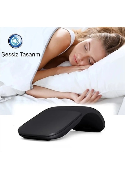 Katlanabilir Ark Dokunmatik Kablosuz Mouse Ultra İnce, Sessiz, 2.4g Usb Alıcılı, Pc/laptop Uyumlu -