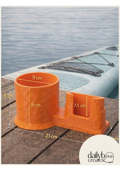 Sup Board Telefon Termos Tutucu Paddle Board Kano Aksesuar 3d Baskı Lastik Bağlantılı-turuncu