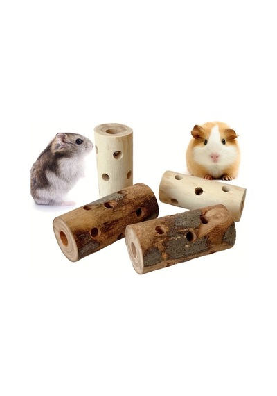 1 Adet Doğal Ahşap Çiğneme Oyuncağı - Hamster, Tavşan Ve Kemirgenler İçin Diş Kaşıyıcı Çubuk