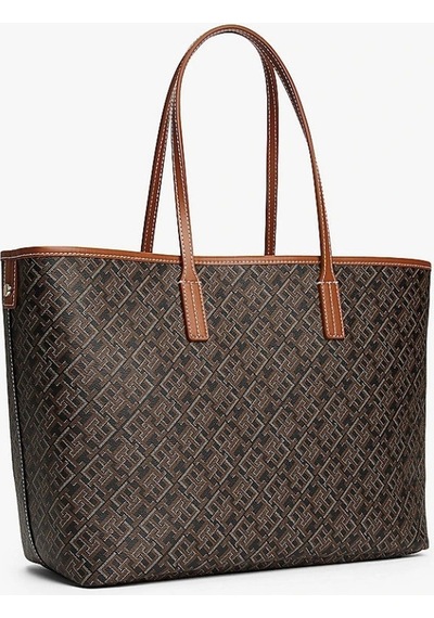 Tommy Hilfiger Kadın Th Monoplay Tote Çanta Kahverengi