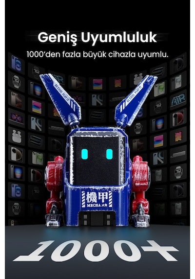 GravaStar Alpha65 Mavi Özel Seri Robot Figürlü 65W Hızlı Şarj Adaptörü