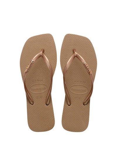 Havaianas Square Logo Metallic Rose Goldrose Gold Pembe Altın Kadın Terlik PEMBE Pembe
