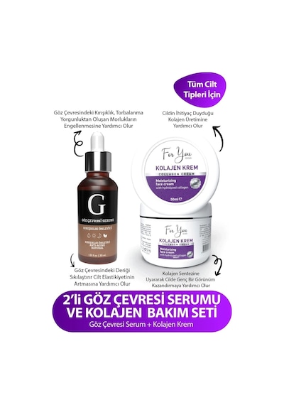 Kolegen Krem & Göz Çevresi Serumu Kırışık Önleyici Bakım Serumu Canlandırıcı