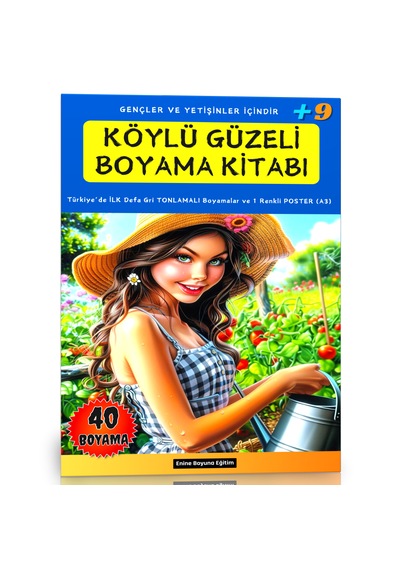 Köylü Güzeli Boyama Kitabı Gri Tonlamalıdır