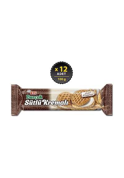 Eti Burçak Sütlü Kremalı Yulaflı Bisküvi 12 x 100 G