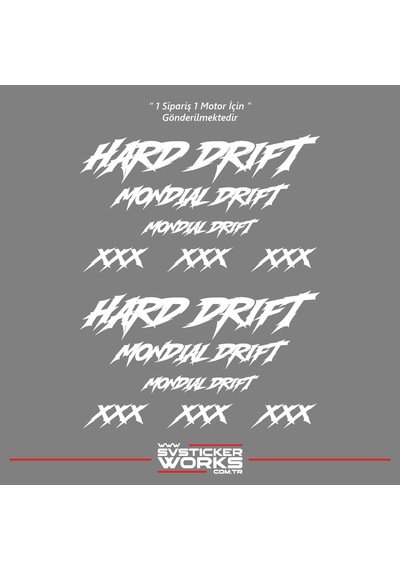 Mondial Drift L Sticker Xxx Full Sticker Set Dekor Modeli Beyaz