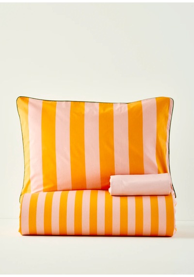 Bella Maison %100 Pamuk Line Tek Kişilik Nevresim Takımı Turuncu 160 x 220 CM
