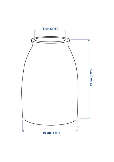 Ikea Kopparbjörk Vazo 21 Cm Açık Kahverengi