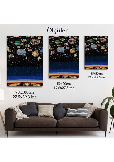 Galaxiyi İzleyen Kampçı Duvar Tablosu-6352 35 X 50