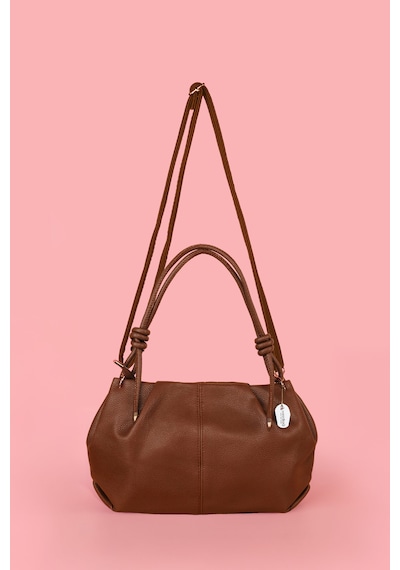 Westbag Kadın Dokulu Büzgülü Premium El Ve Omuz Çantası Taba