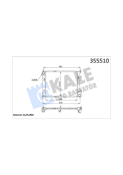 KALE OTO Radyatör 355510 Radyatör Brazıng Hyundai İx20-Kıa Venga Radyatör