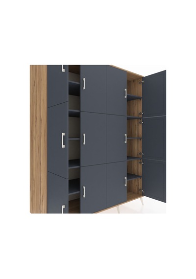 Kronos Gardrop 10 Raflı 12 Kapaklı 176x59x221 Çam-antrasit Antrasit Kronos Gardrop 10 Raflı 12 Kapaklı 176x59x221 Çam-antrasit Antrasit