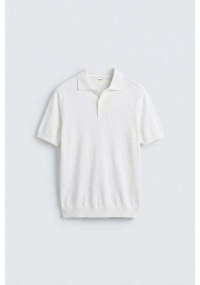 Antioch Comfort Slim Polo Yaka Erkek Triko T-shirt Ekru