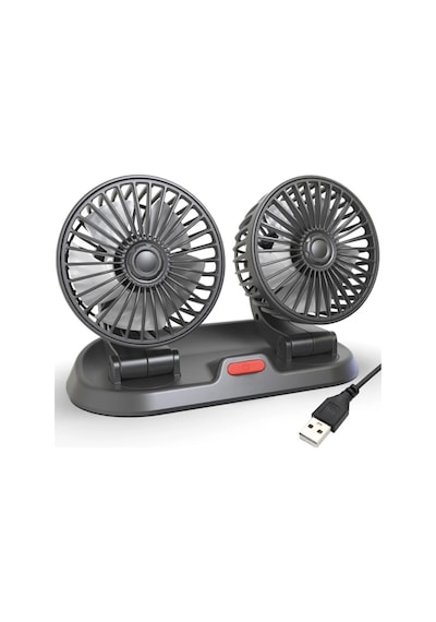Çift Başlıklı Araba Ofis Ev İçin Vantilatör Fan 360 Derece Hareketli Serinletici Fan