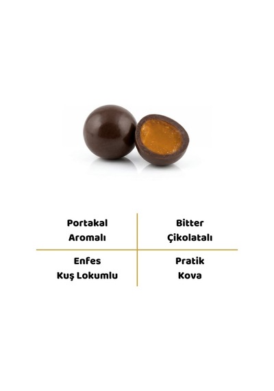 Lokumani Bitter Çikolata Kaplı Portakal Aromalı Lokum Draje 150 Gr 20'li Paket