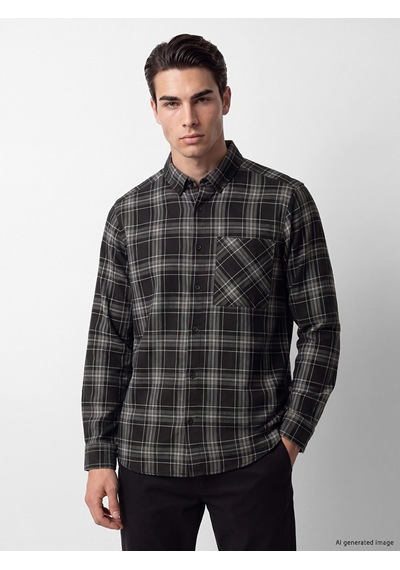 Lcw Eco Siyah Regular Fit Erkek Gömlek Ceket