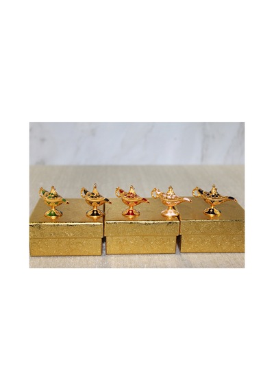 1 Adet Mineli Metal Alaatın Lambası 6 Cm Boyunda Mineli Metal Tasarım, Dekoratif Aksesuar, Enameled Aladdin Lamp