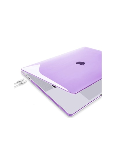 13" Apple Uyumlu MacBook Pro A2338 M1 Kristal Mor Kılıf Koruyucu + Ekran