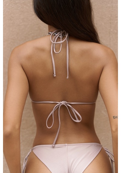 Mai Collection Mai Studios Co. Arief Bağlamalı Gloplu Lila Bikini Üstü Lila