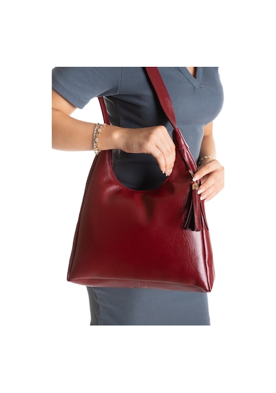 Newish Polo Kadın Omuz Ve Kol Çantası Büyük Hobo Model Günlük Şık Çanta - New380 Bordo