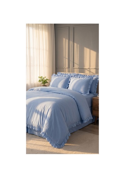 4 Parça Lastikli Çarşaflı Pamuklu Kumaş Fırfırlı Çift Kişilik Nevresim Takımı Mavi Canlı Mavi - 725706345 Canlı Mavi 4 Parça Lastikli Çarşaflı Pamuklu Kumaş Fırfırlı Çift Kişilik Nevresim Takımı Mavi Canlı Mavi - 725706345 Canlı Mavi