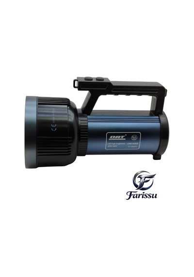 Dat Dt-8603t 150w 15.000 Lümen 1 Km Menzilli Profesyonel Şarjlı Projektör El Feneri Ve Powerbank Mavi
