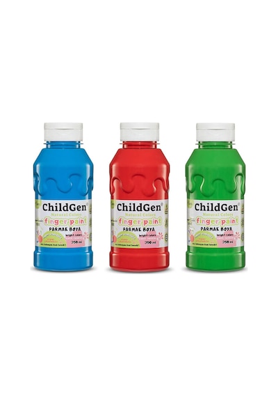 ChildGen Süper Yıkanabilir 3'Lü Parmak Boya (350 Ml X 3) 1