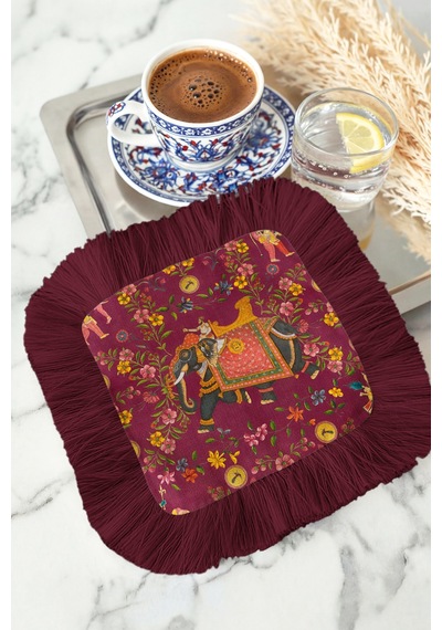 Hint Saray Motifli Saçaklı Sunum Peçetesi - Uzak Doğu Bohem Bordo Altın Renkli Bardak Altlığı Mendil Soluk Ayışığı Bal Hint Saray Motifli Saçaklı Sunum Peçetesi - Uzak Doğu Bohem Bordo Altın Renkli Bardak Altlığı Mendil Soluk Ayışığı Bal