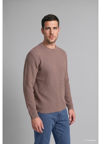Defacto Relaxed Fit Bisiklet Yaka Basic Triko Kazak G6422ax26aubg734 Bej-bg734