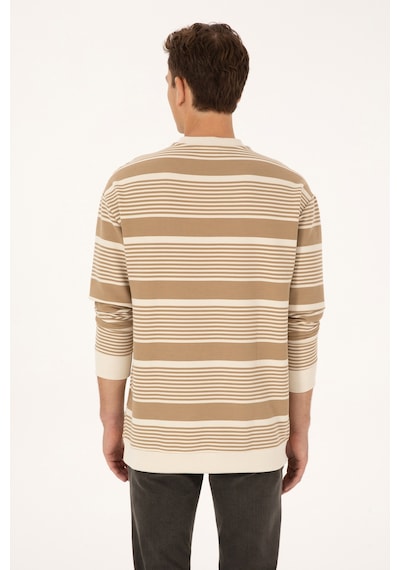 U.S. Polo Assn. Erkek Comfort Fit Bisiklet Yaka Krem Sweatshirt 50308135-VR256