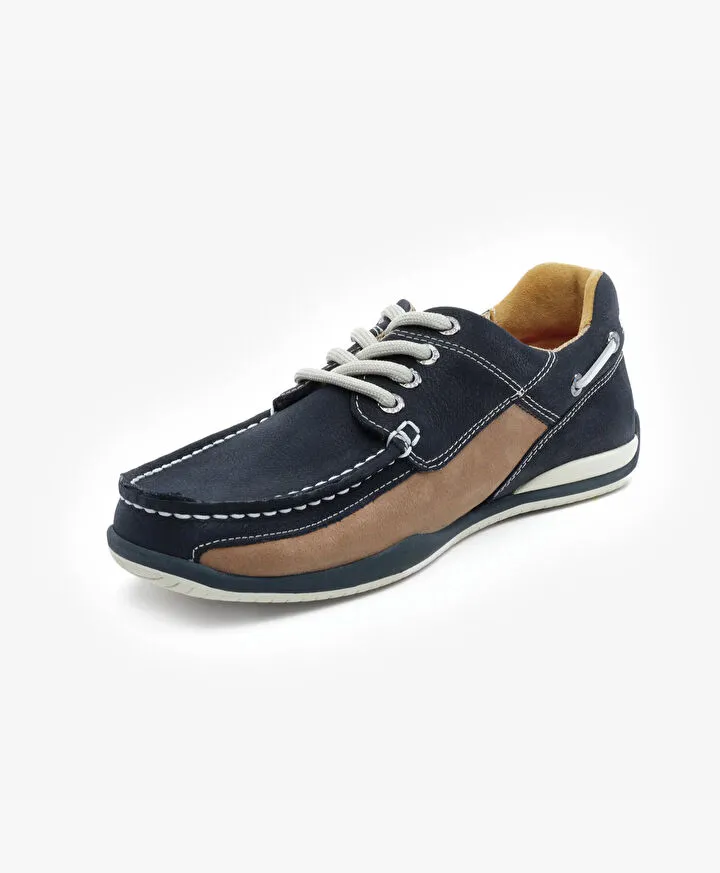 Greyder 00106 Erkek Lacivert Hakiki Deri Marine Ayakkabı