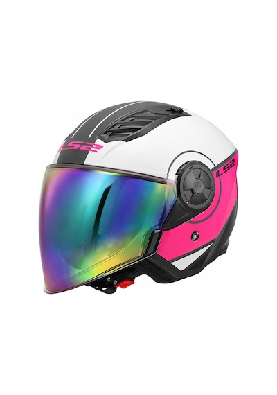 Ls2 Aırflow 2 Cover Beyaz-pembe Kask Gökkuşağı Vizör Çok Renkli