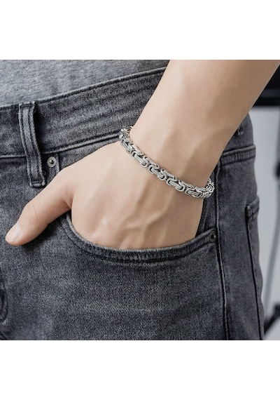 Premium Kral Çelik Zincir Bileklik 5mm 3183czb2d4 - 20 Cm - Siyah Renk Siyah