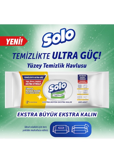 Solo Limon&portakal Tazeliği Yüzey Temizlik Havlusu 12'li