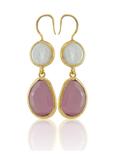 Kadir Jewellery 22 Ayar Altın Kaplama Kadın İnci Küpe -el İşçiliği Ve Hipoalerjenik Küpe Pembe 30123524