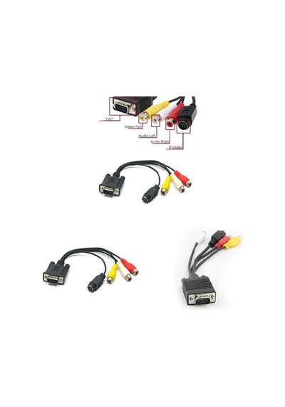 S-video-rca Av Adaptör Kablosu, Pc Dizüstü Bilgisayar İçin Vga Svga Tv Çıkış