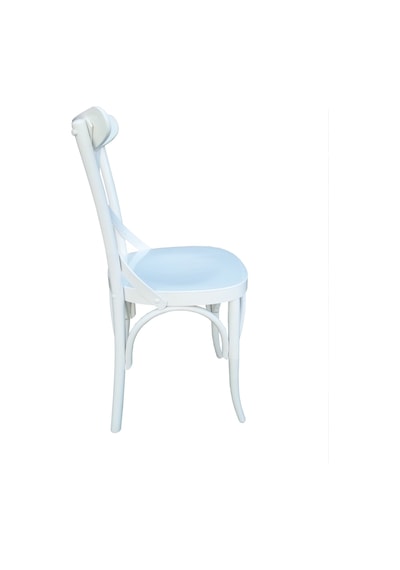 Sandalye St Çapraz Model Kayın Retro Ayak Babyface Kumaş Döşeme Parlak Beyaz