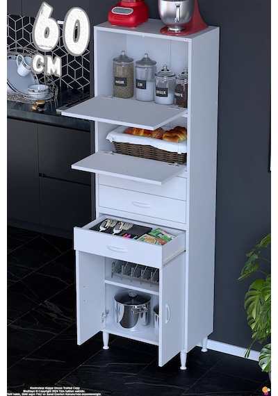 Lorin 60 Cm 4 Kapaklı Raflı Çok Amaçlı Mutfak Kiler Ve Depolama Dolabı Beyaz Boy Dolabı-60x194x32 Cm Lorin 60 Cm 4 Kapaklı Raflı Çok Amaçlı Mutfak Kiler Ve Depolama Dolabı Beyaz Boy Dolabı-60x194x32 Cm