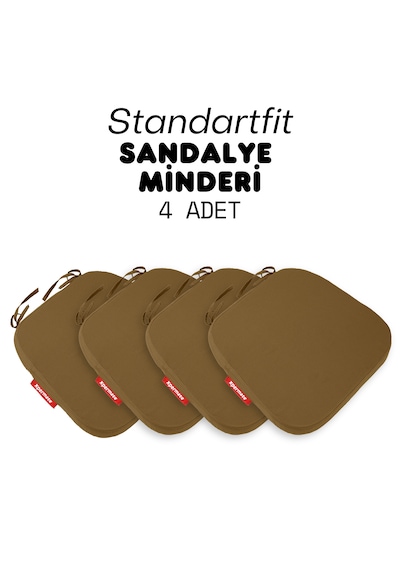 Xpermate 4'lü Standartfit Oval Sandalye Minderi 42x42x5 Kahvereng