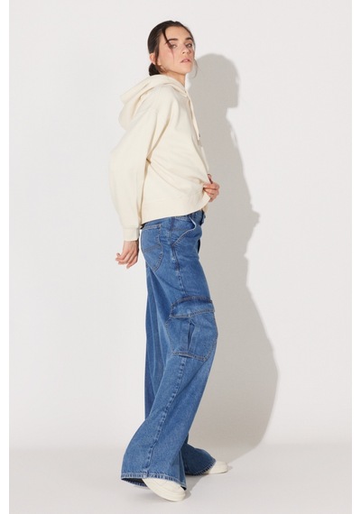 Lee Loose Fit Geniş Kesim Normal Bel Açık Mavi Esnek Cargo Slouch Jean Denim Kot Pantolon L34NHLD67 Mavi